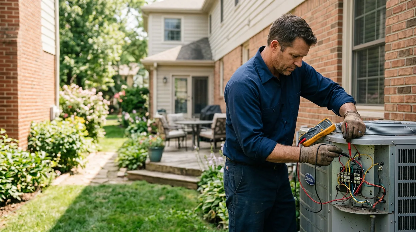 HVAC technician working near Sharon, OK